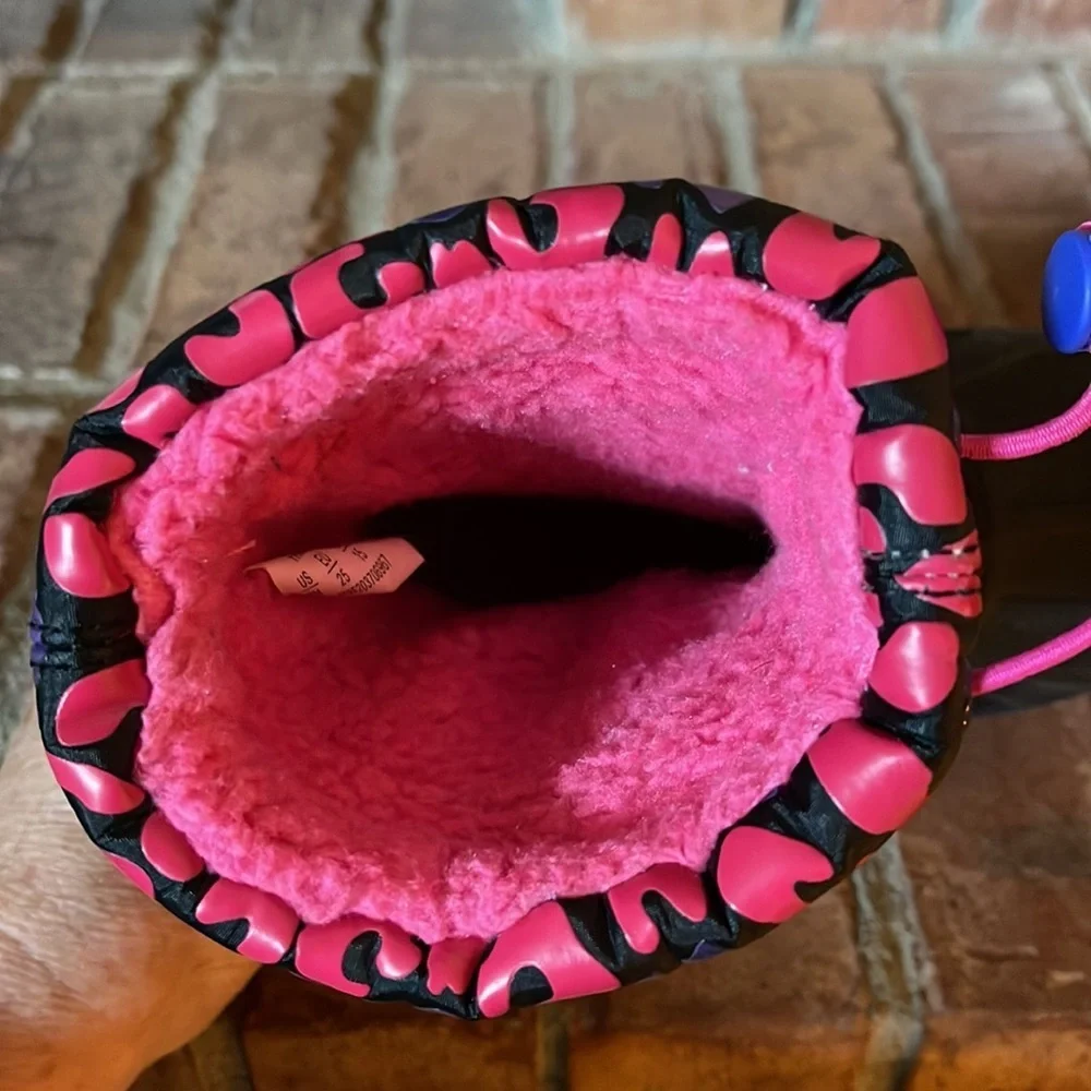 Athletech Pink & Black Leopard Snow Boots